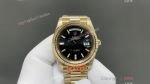 Rolex Daydate 40mm 3255 Movement Black Face Yellow Gold President Band Watch